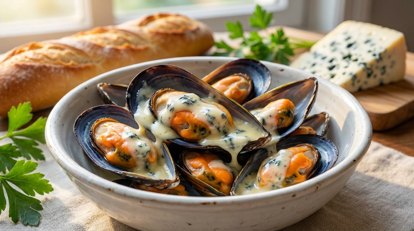 découvrez notre recette de moules au roquefort, une alliance savoureuse qui sublime ce plat classique en une expérience gourmande et pleine de caractère.